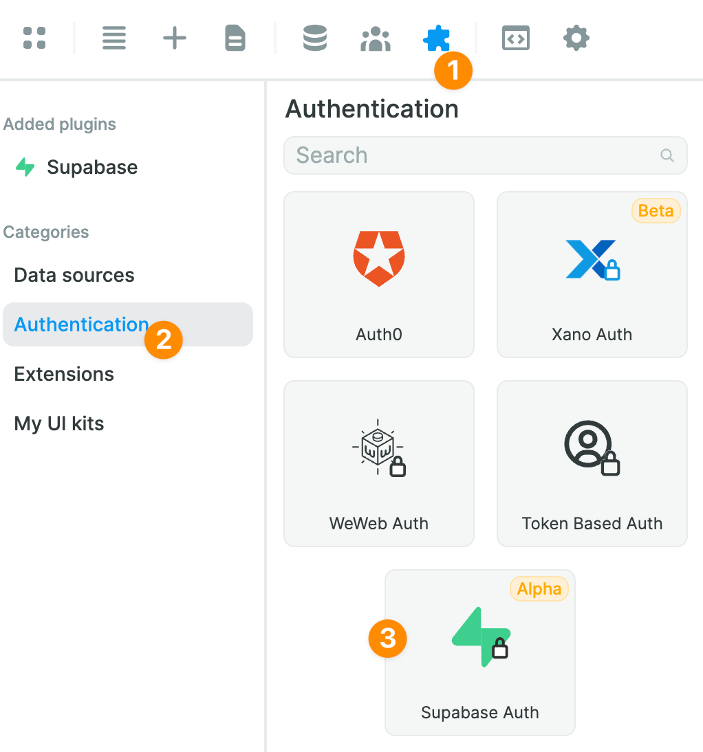 Supabase Authentication Weweb Documentation