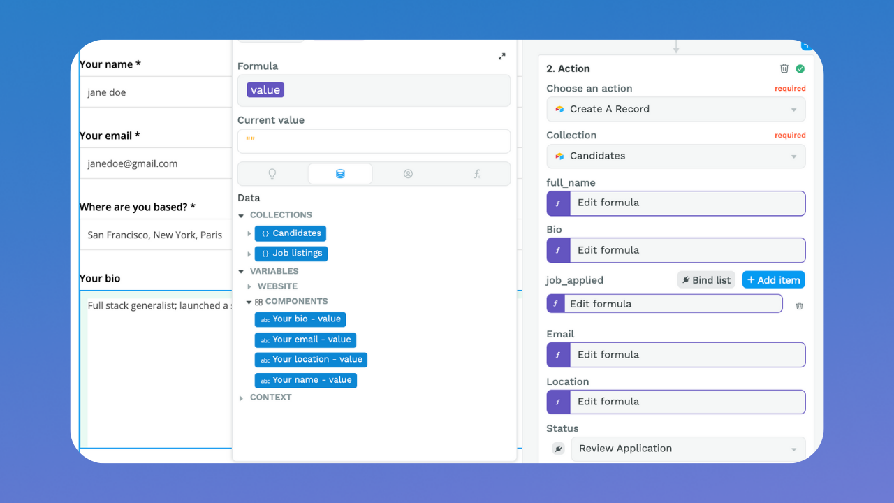 No-code Workflows, Functions, and Deep Binding